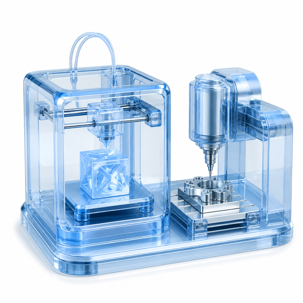 Industrial 3D printing and CNC machining